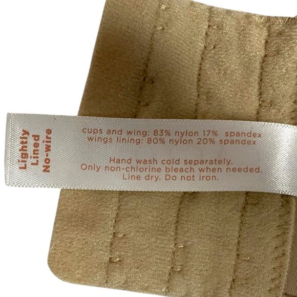 Cacique Invisible Backsmoother Bra Beige Lightly Lined No-Wire Size 46D #1123045 - Picture 4 of 13